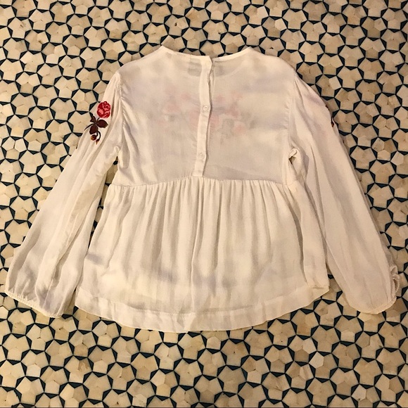 Zara Girls Flower Embroidered Top size 6 - Picture 5 of 5